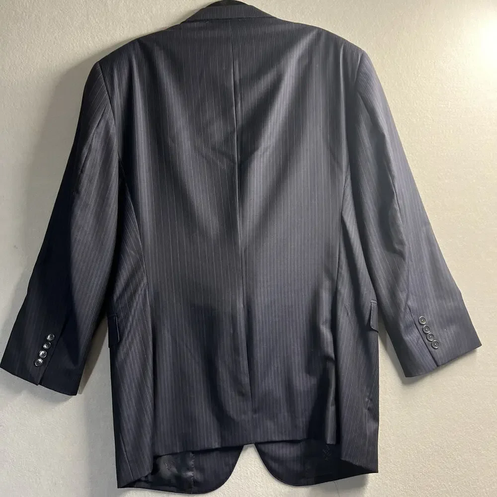 Jos A Bank 48L Blue 100% Wool Signature Gold Blazer Suit‎ Jacket Sport Coat
